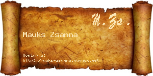 Mauks Zsanna névjegykártya